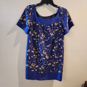 Cynthia Rowley Fairy Tale Print Shift Silk Dress